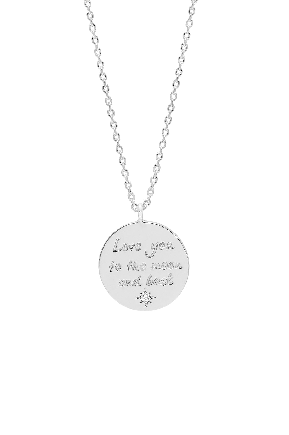 Love You To The Moon And Back Necklace - Sterling Silver Heart Pendant with Moon Charm - Perfect Gift for Anniversary, Valentine's Day & Mother's Day