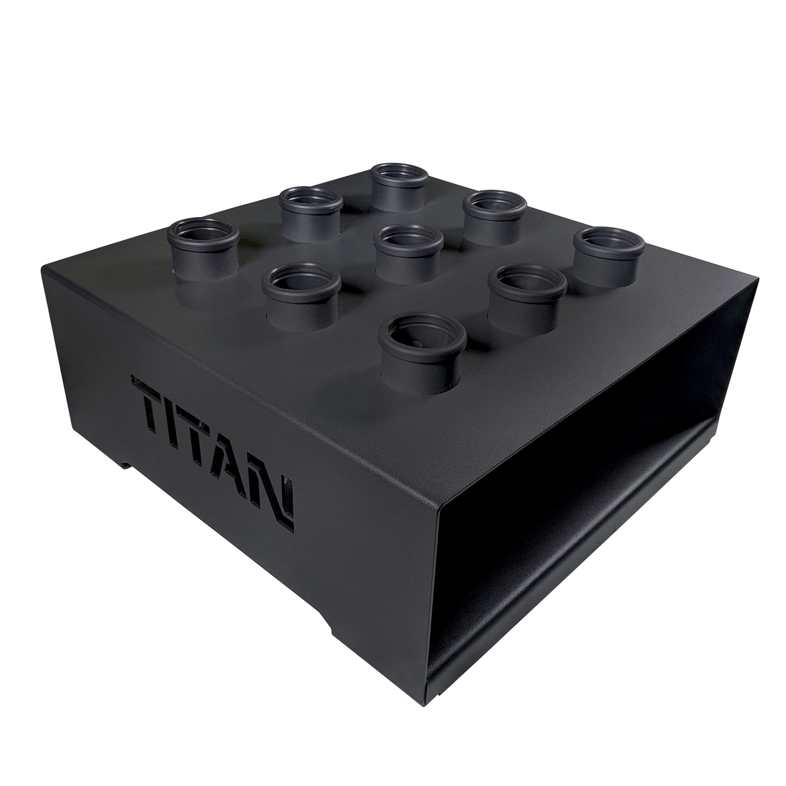 Titan Fitness Olympic Barbell Vertical Storage Rack - 9 Barbell Holder, 19x19 Inch, Heavy Duty Gym Equipment Organizer | Perfect for Home Gym, CrossFit & Weightlifting Storage