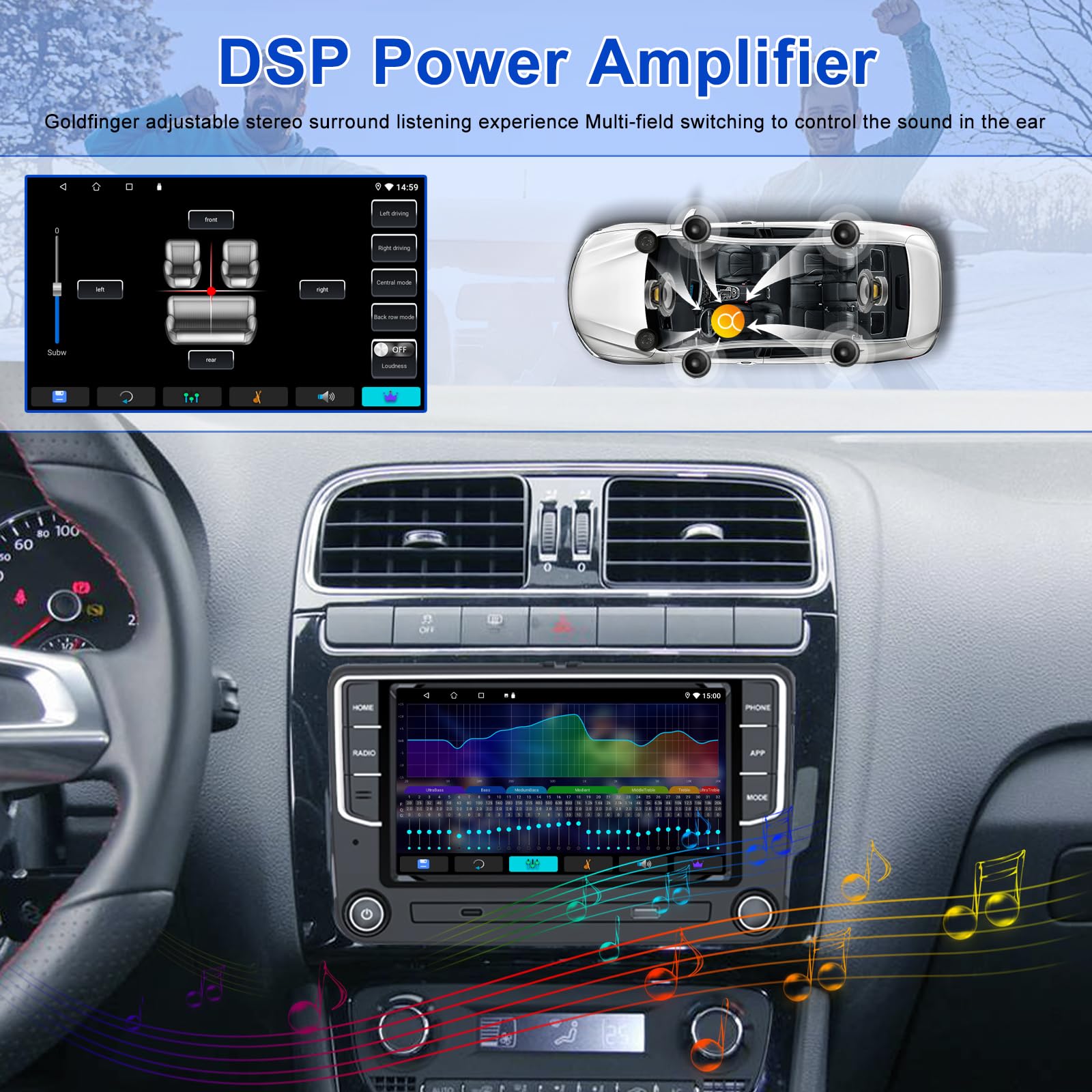 2+64GB Android 10 Car Stereo for VW Golf 5 6 Touran Tiguan Skoda Caddy Amarok Polo Passat Beetle Octavia SEAT | 7 Inch Touchscreen GPS Navigation Radio with Wireless CarPlay Android Auto | Bluetooth WiFi DSP | Perfect for Road Trips & Daily Commuting