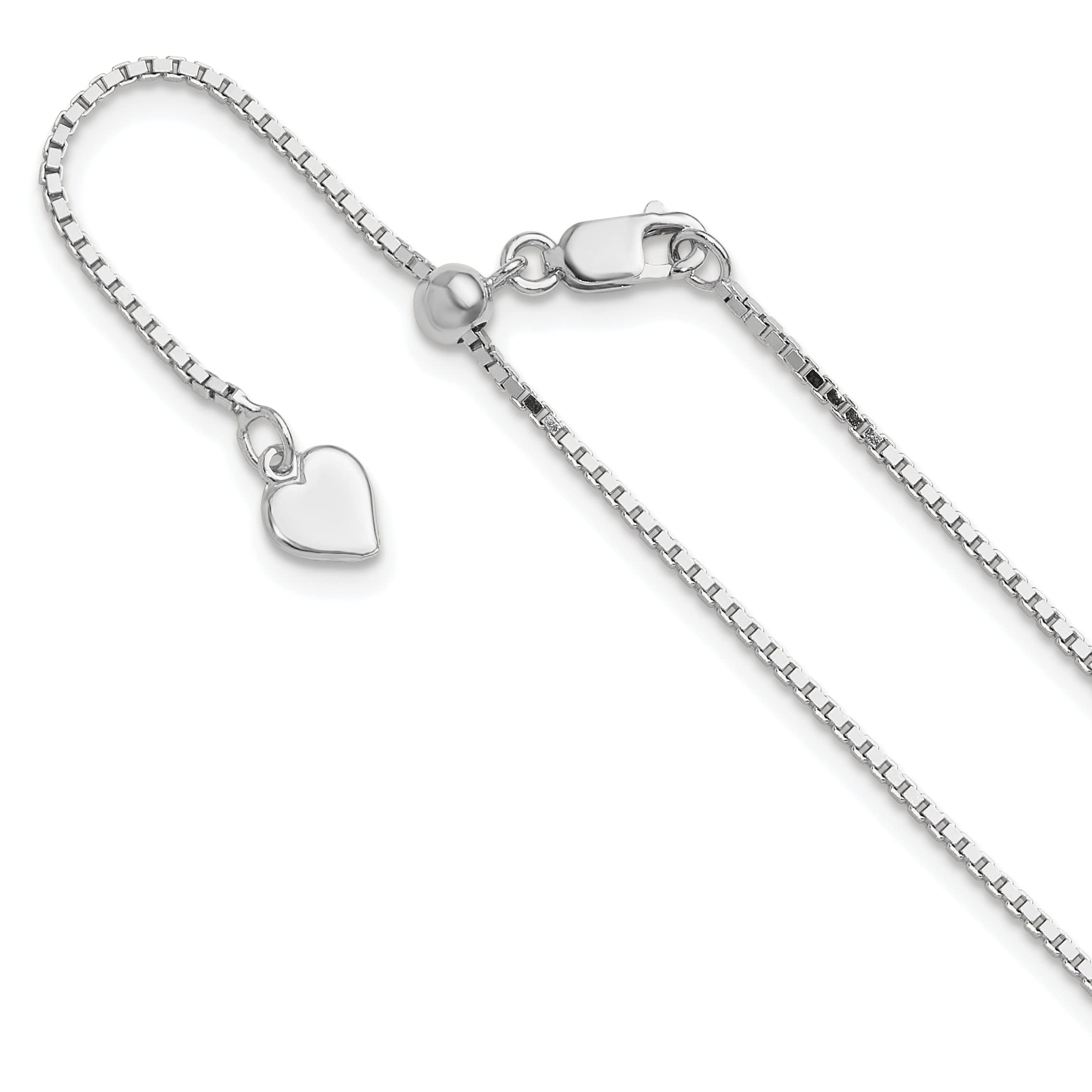 Sterling Silver Adjustable Box Chain Necklace for Women & Men - Durable 925 Silver Jewelry Gift for Everyday Wear, Layering & Special Occasions