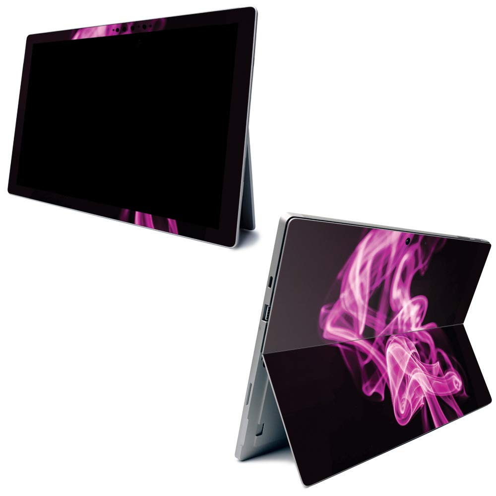 MightySkins Carbon Fiber Skin for Microsoft Surface Pro 7 - Pink Flames | Textured Protective Cover | Easy to Apply & Remove | Made in USA | Perfect for Work, School & Travel Protection