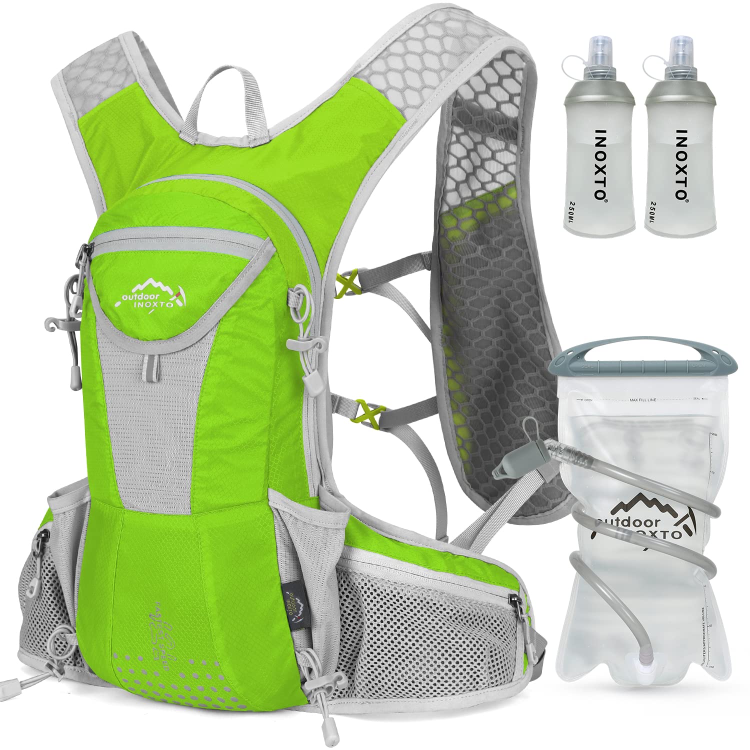 Lightweight Hydration Pack Backpack with 2L Leakproof Bladder - Running & Hiking Water Vest for Men & Women - Perfect for Outdoor Activities, Trail Running, Cycling & Camping