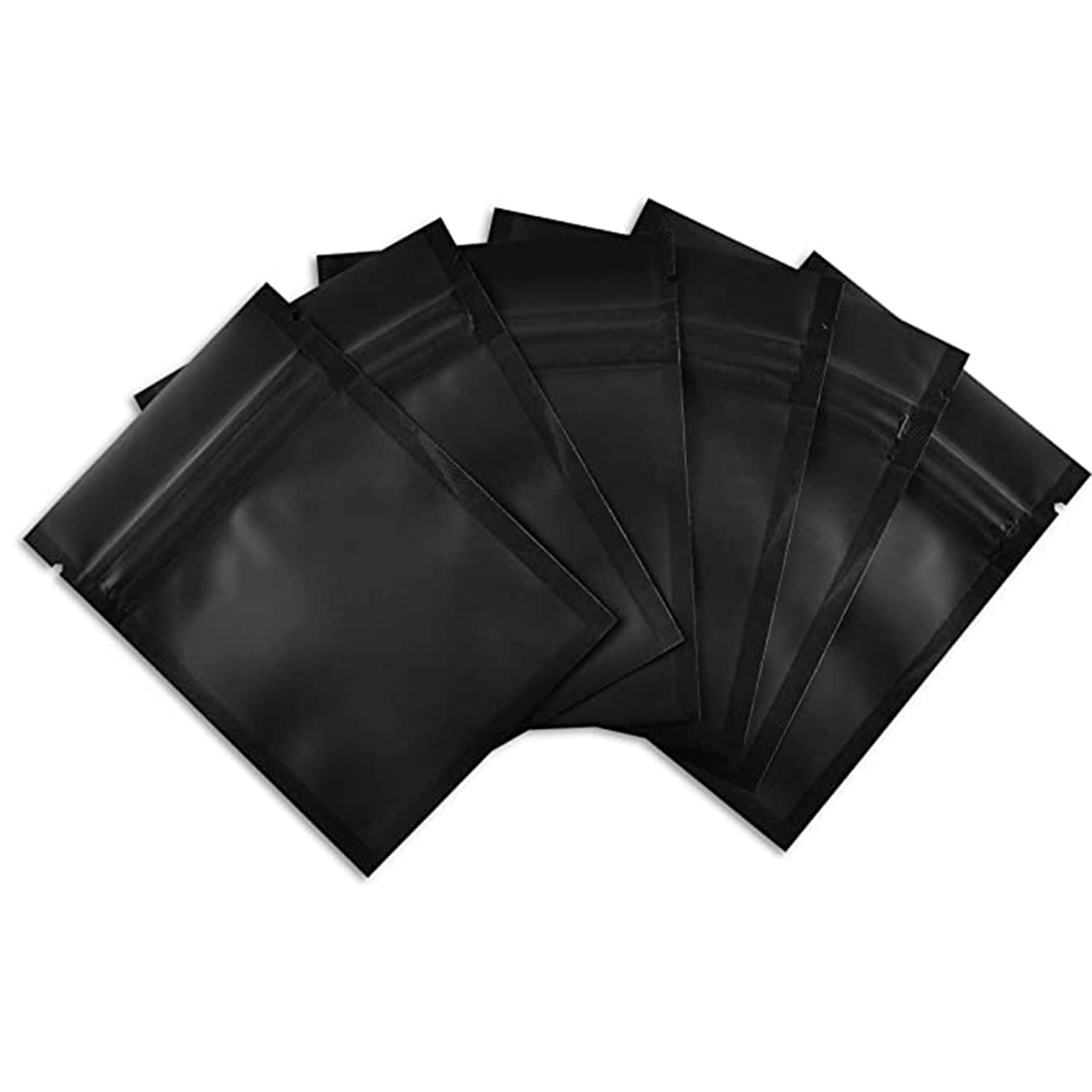 COLSEN 100 Pack 3x4 Inch Smell Proof Mylar Bags - Airtight Resealable Food Safe Foil Pouch for Storage | Matte Black Zipper Bags for Business, Travel & Home Organization