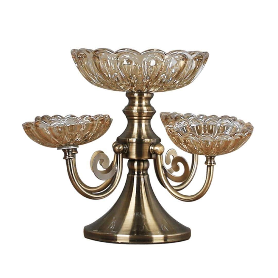 Crystal Glass Fruit Bowl - 2 Tier Elegant Fruit Basket for Living Room & Coffee Table Decor | American & European Style Home Decoration | Perfect for Displaying Fruits, Snacks, and Desserts