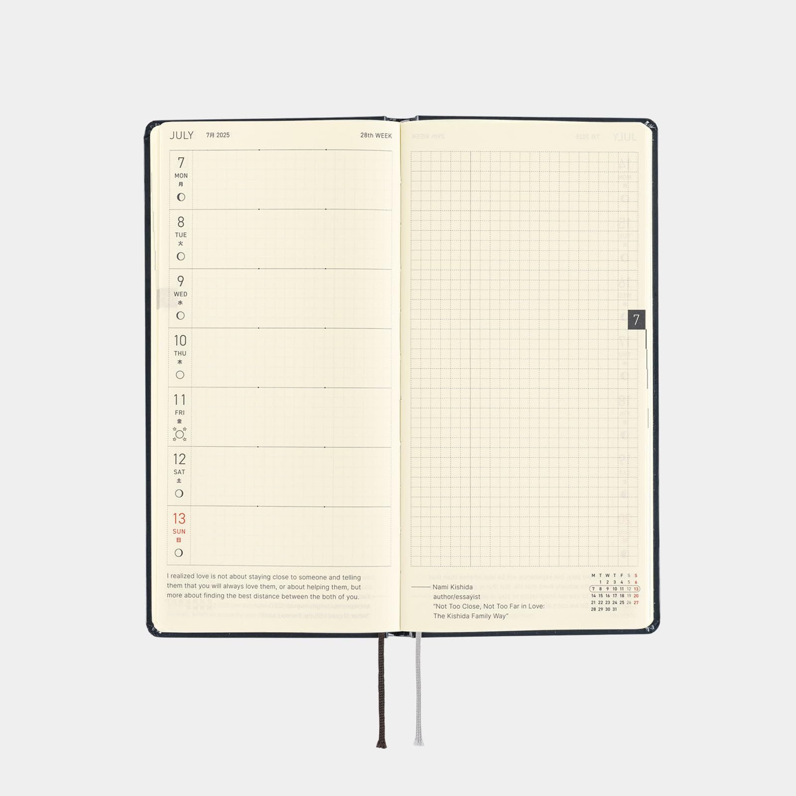 Hobonichi Techo 2025 Weekly Planner - English Version, Tall & Slim Size, January Start Date | Hiroko Kubota Night Cherry Blossom Snow Globe Design | Perfect for Daily Scheduling, Journaling & Gift Giving