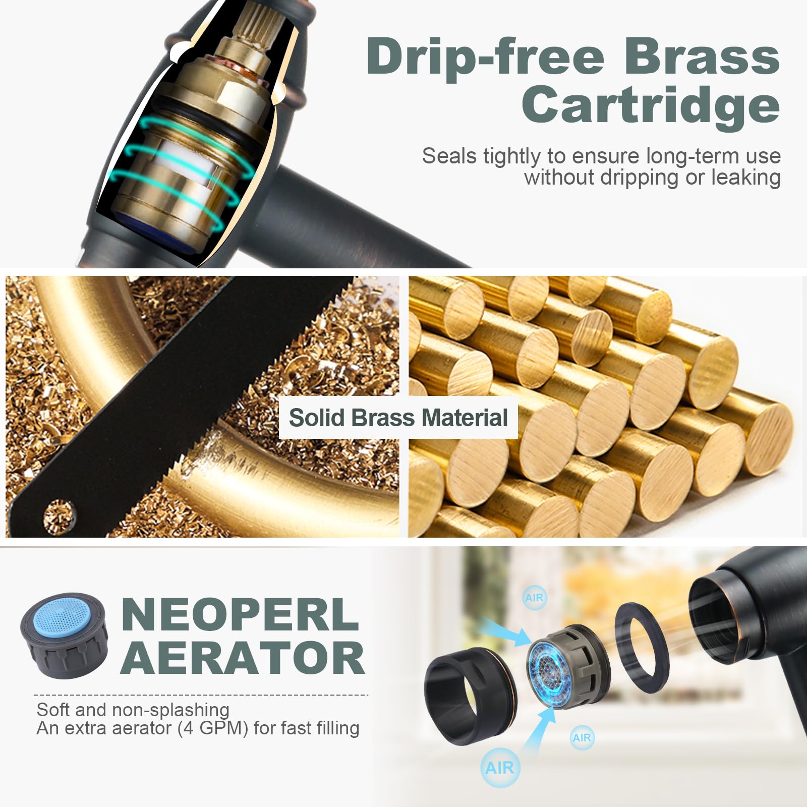 ARCORA Oil Rubbed Bronze Pot Filler Faucet - 2 Handle Deck Mount Kitchen Faucet with Stretchable Double Joint Swing Arms - Brass Stove Faucet for Easy Cooking & Filling Pots (Perfect for Home Kitchen, Restaurant, and Commercial Use)