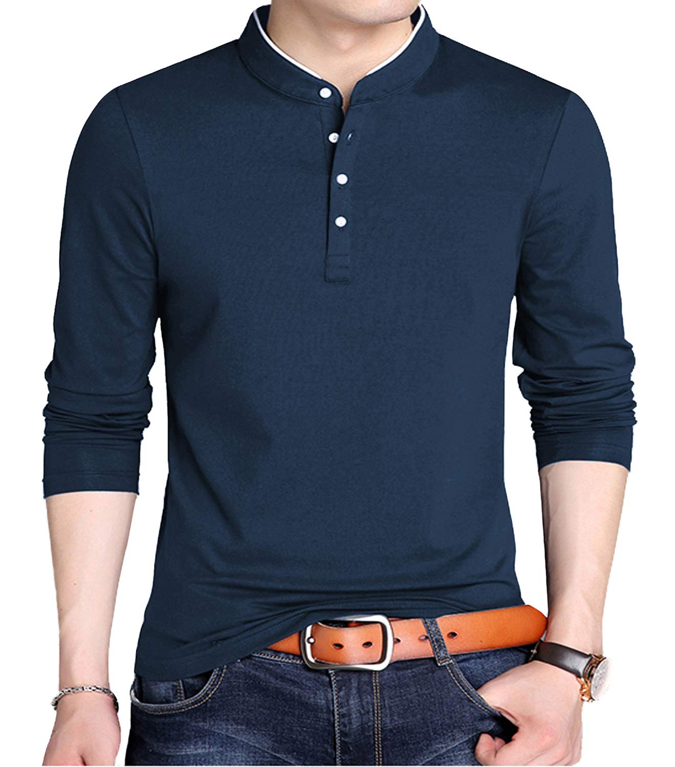 YTD Men's Summer Slim Fit Solid Color Short Sleeve Polo Casual T-Shirt - Perfect for Outdoor Activities, Golf & Casual Wear