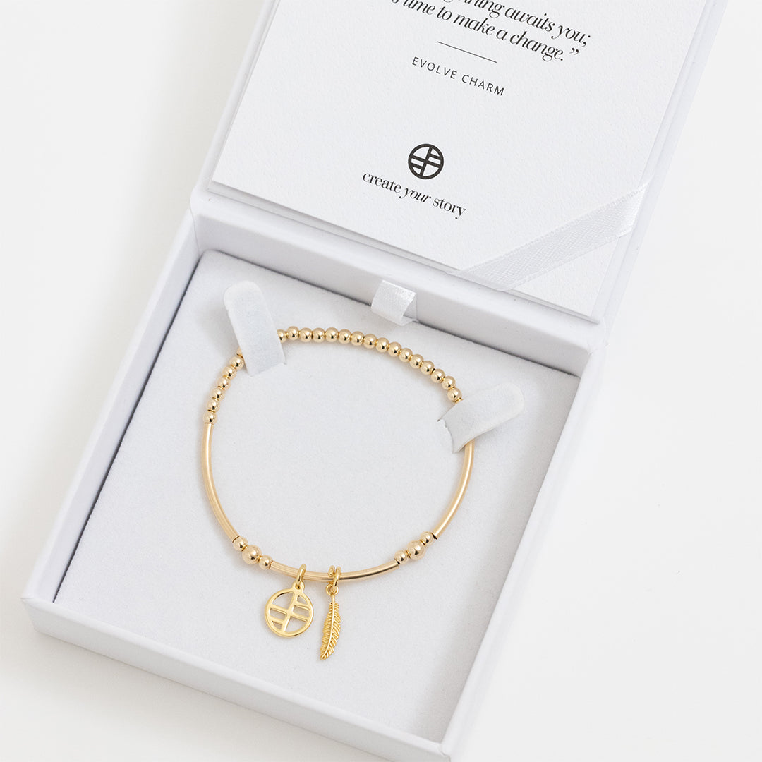 Evolve Charm Bracelet for Women - Adjustable Beaded Bracelet with Inspirational Charms - Perfect for Gifts, Daily Wear & Special Occasions