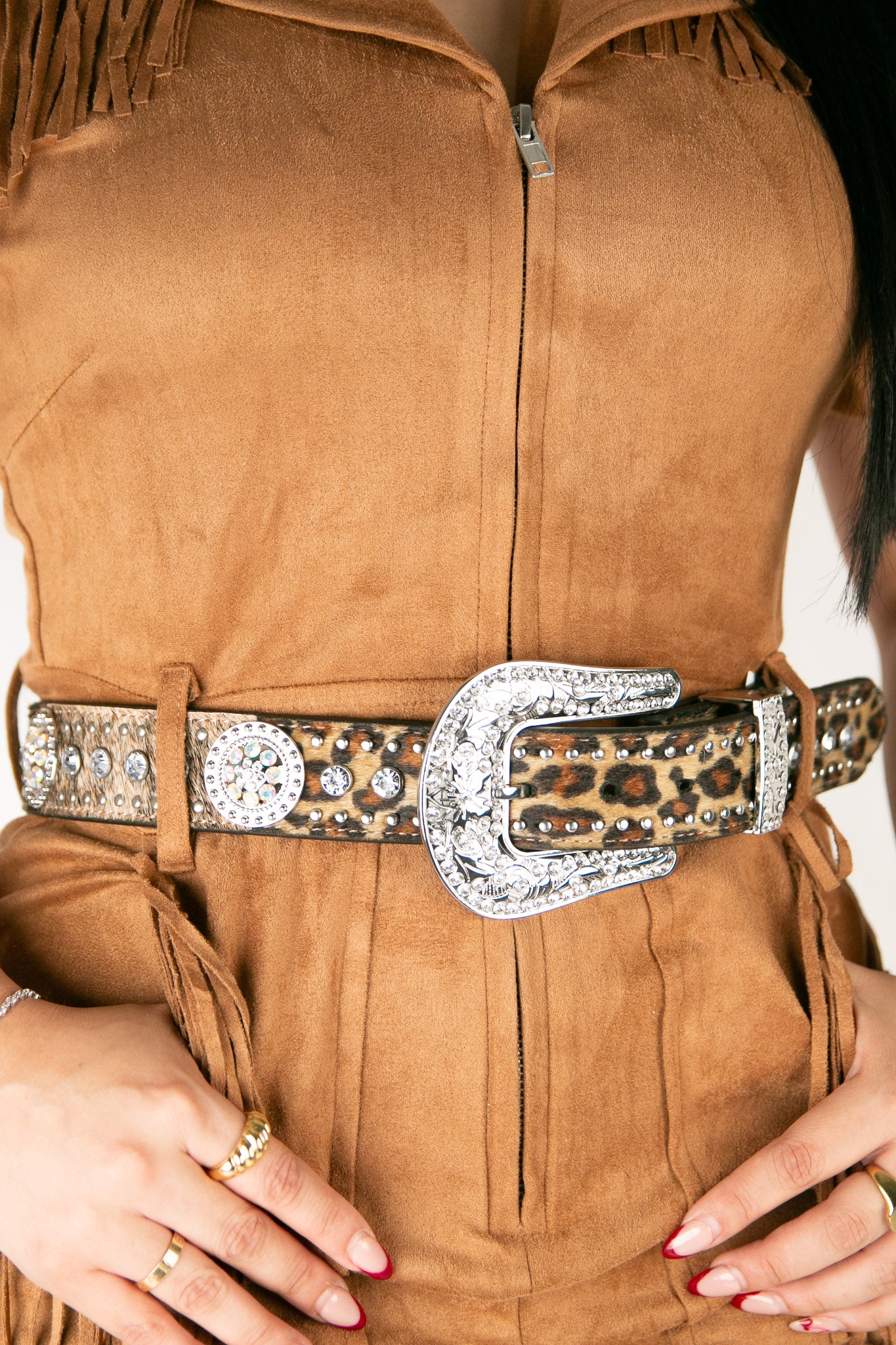 Authentic Nocona Cowhide & Leopard Print Cowgirl Belt for Women | Western Fashion Accessory | Perfect for Rodeo, Country Music Concerts & Everyday Wear