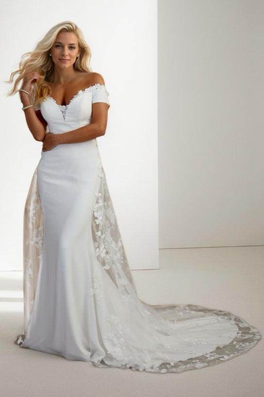 Elegant Mermaid Court Train Lace Wedding Dress with Elastic Fabric - Perfect for Bridal Gowns, Formal Events & Romantic Photoshoots | Style CW3454