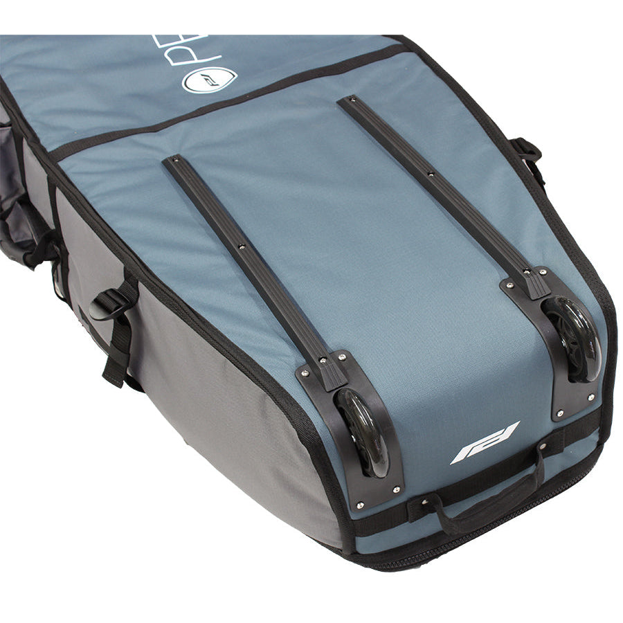 Premium Wheeled Longboard Travel Bag - Heavy Duty Coffin Style for 9'0 & 9'6 Surfboards (Fits 2-4 Boards) Navy/Gray - Perfect for Surf Trips & Air Travel Protection