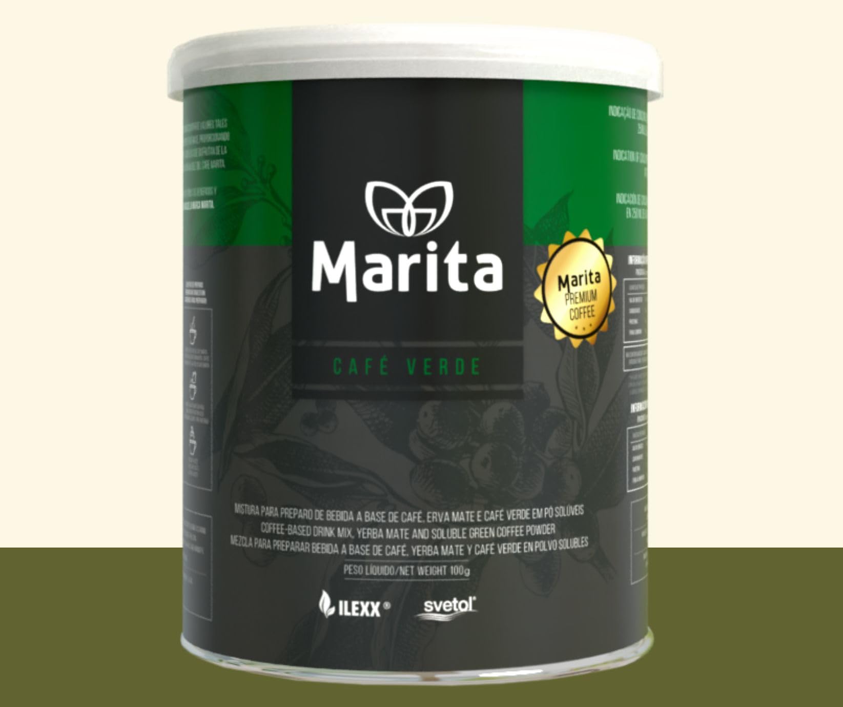 Premium Organic Marita Green Coffee Blend with Yerba Mate - 3.5 oz | Antioxidant-Rich Energy Boost | Perfect for Morning Focus & Afternoon Pick-Me-Up