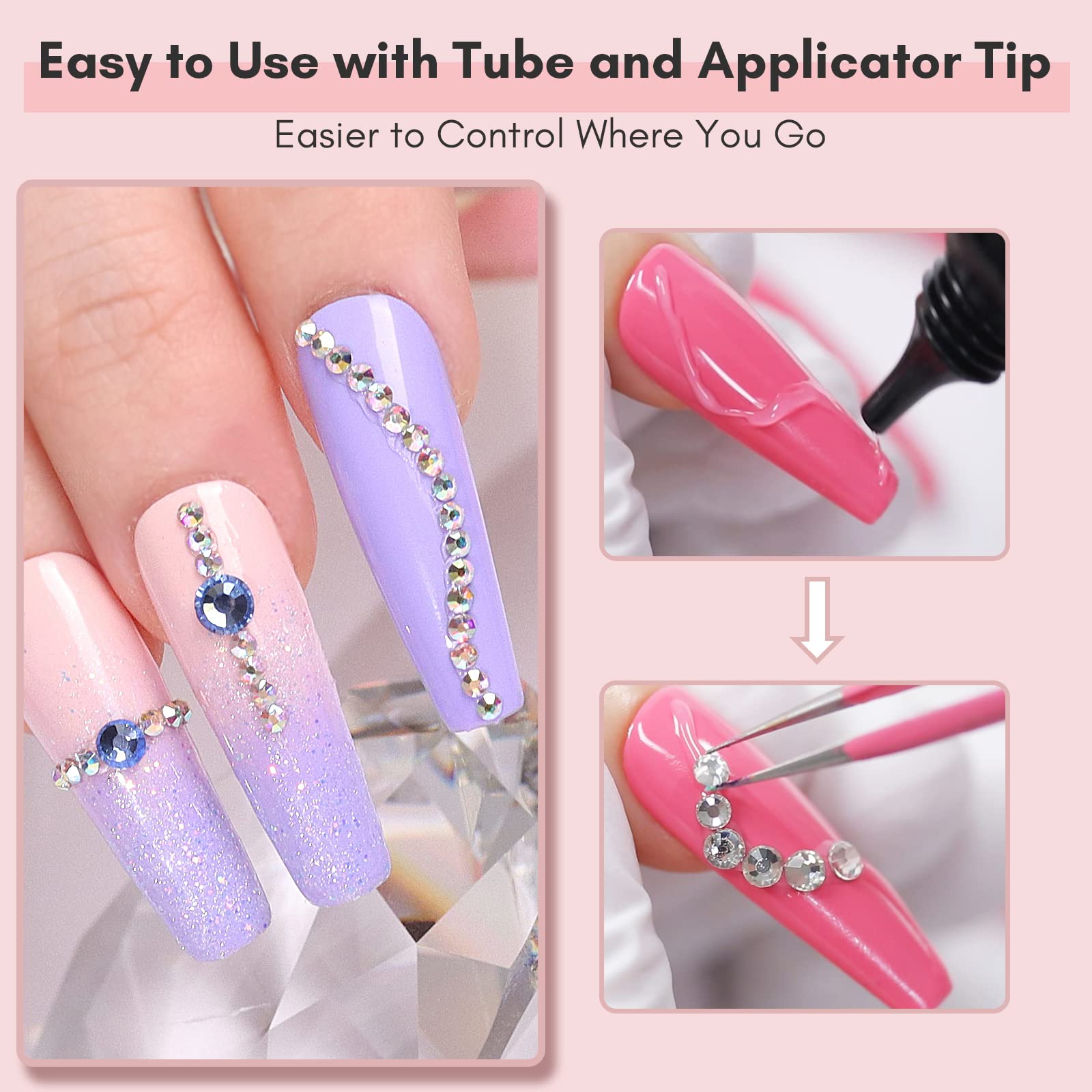 Makartt Super Strong Nail Rhinestone Glue - 8ml Mirror Shine UV/LED Gel for Nail Art | Perfect for Rhinestone Application, Metallic Silver Designs & Professional Salon Use