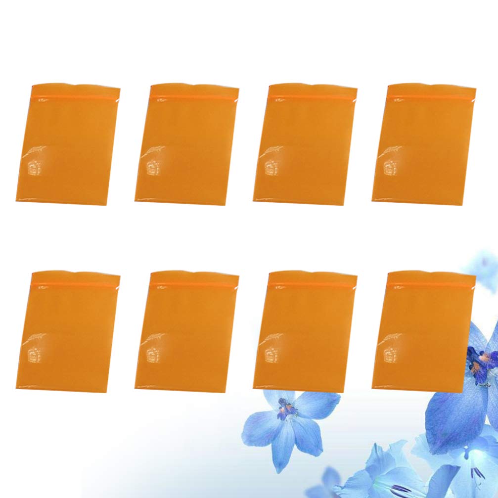 SUPVOX 100Pcs Orange Zipper Bags - Reclosable Food Storage for Snacks & Travel