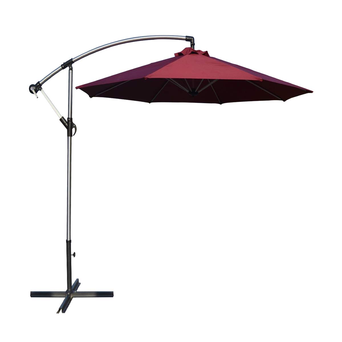 Premium 8-Rib Patio Umbrella with Push Button Tilt & Crank - Heavy Duty Outdoor Table Umbrella for Deck, Poolside, Garden, and Backyard Relaxation