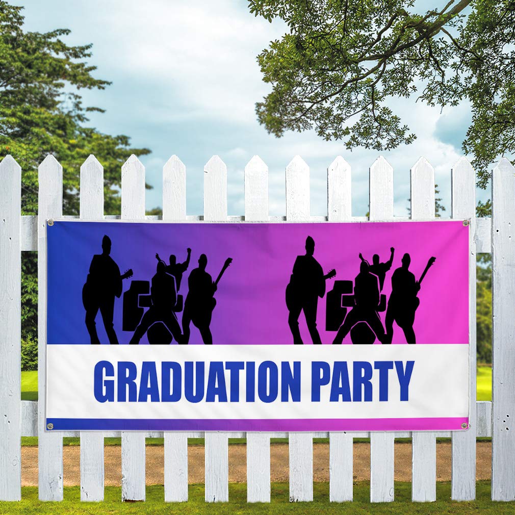 Custom Vinyl Banner 48x96 Inches - Weatherproof Outdoor Welcome Sign for Graduation Party, Holidays & Events - Heavy Duty with 8 Grommets (Blue) - Perfect for Yard Decorations, Business Promotions & Special Occasions