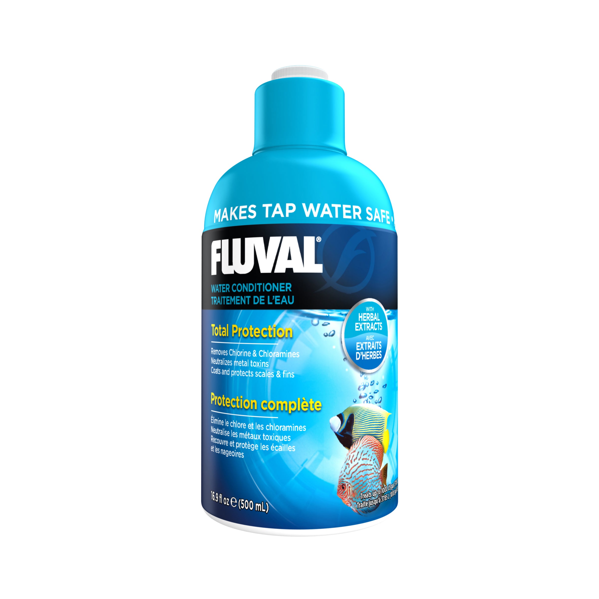 Fluval AquaPlus Water Conditioner for Aquariums - Removes Chlorine & Heavy Metals (4.0oz/8.4oz/16.9oz/250ml/500ml) - Safe for Freshwater & Saltwater Fish Tanks - Ideal for Water Changes & New Tank Setup