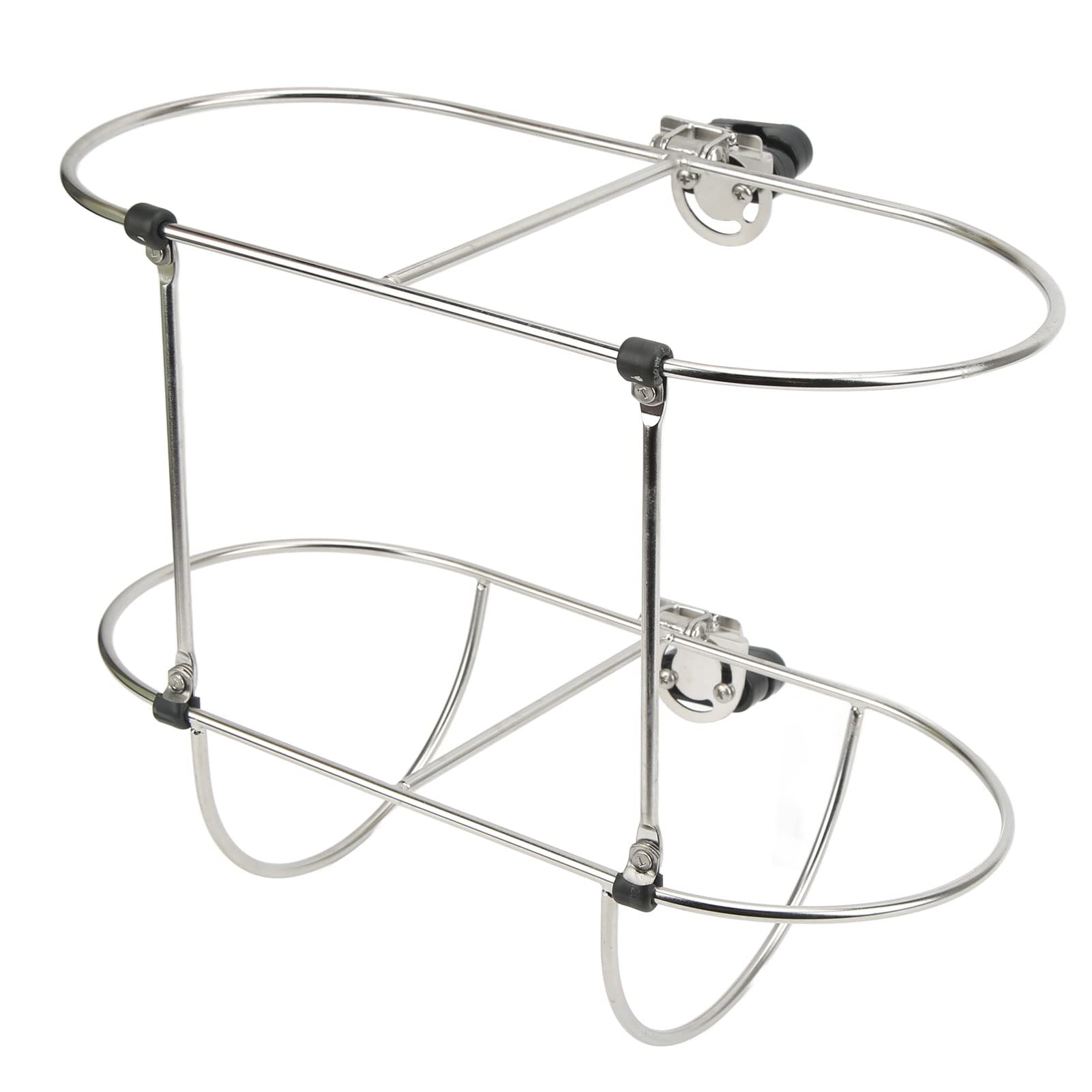 Premium Stainless Steel Boat Fender Rack - Gloss Finish, Heavy Duty Folding Holder with Waterproof Hangers & Stanchion Clamps for Marine Boats, Yachts & Ships | Durable Bumper Storage Solution for Dock Protection & Boat Safety