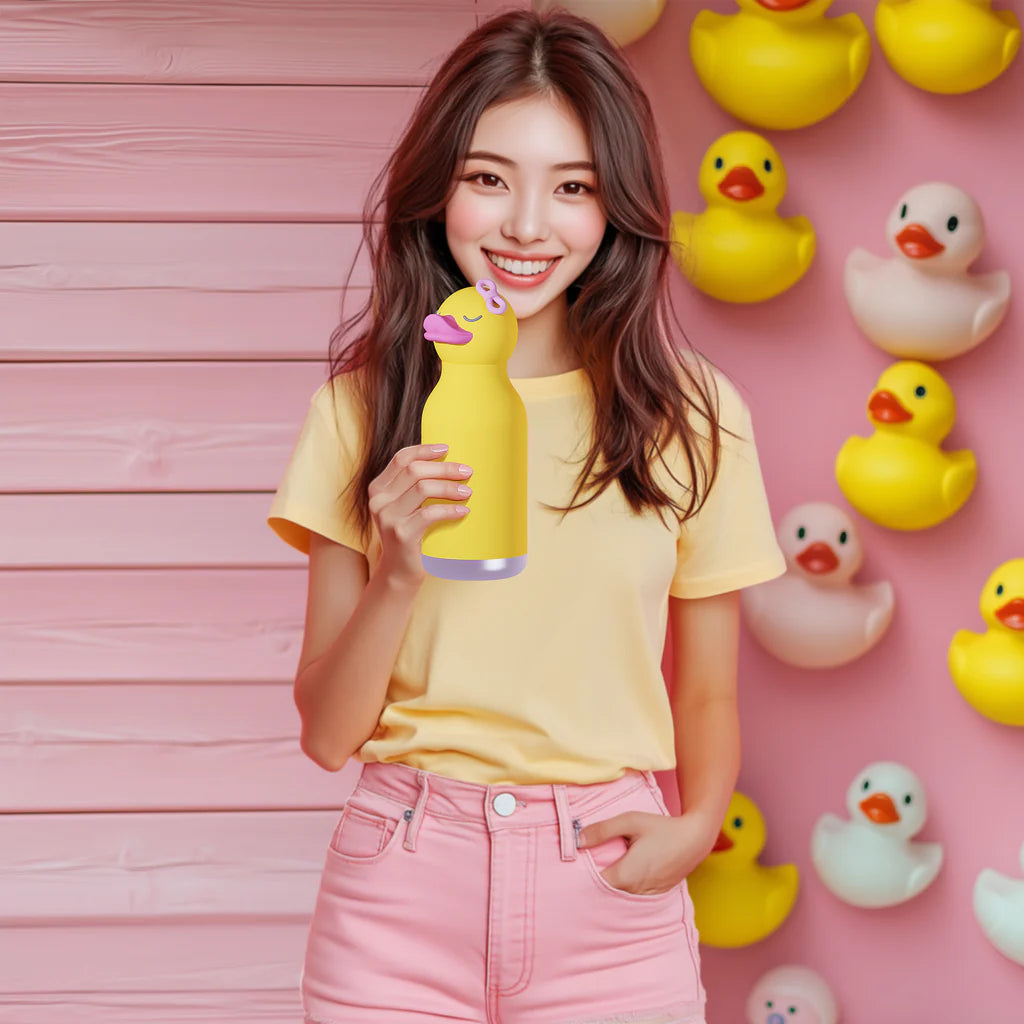 Ducky Bestie Water Bottle - Leak Proof & BPA Free Insulated Stainless Steel Bottle for Kids, School, Travel & Outdoor Activities
