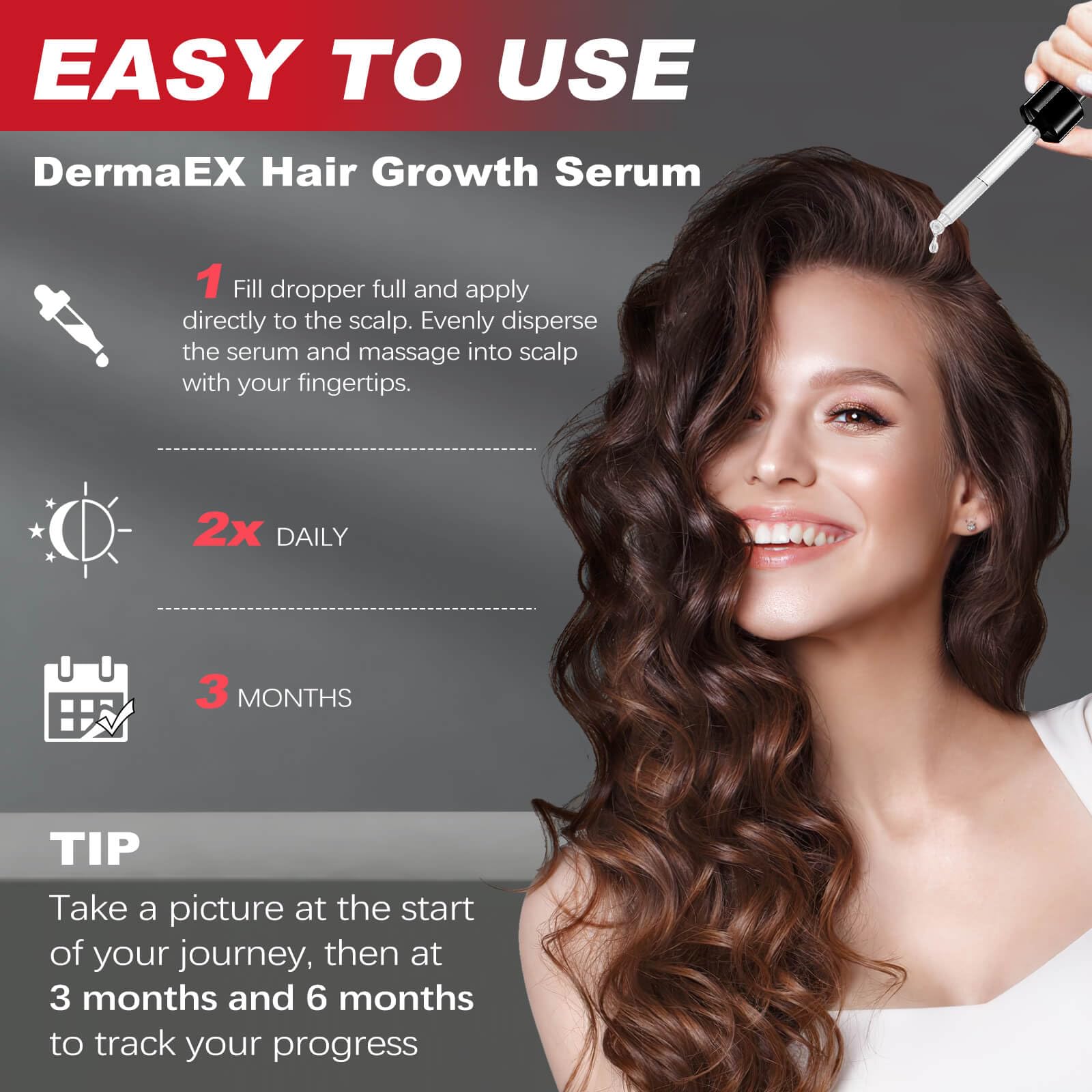 5% Minoxidil & Biotin Hair Growth Serum for Women & Men - Hair Loss Treatment & Regrowth Solution for Thicker, Longer, Fuller Hair (2 Fl Oz) - Perfect for Daily Use at Home or Salon Treatments