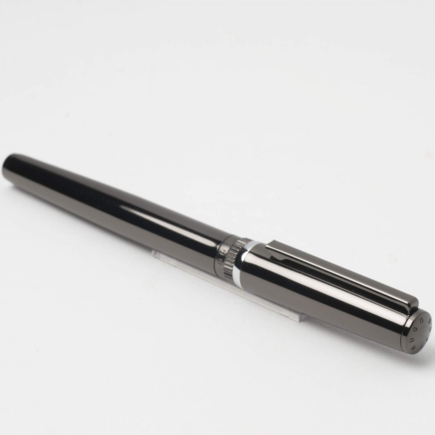 HUGO BOSS Set Gear Dark Chrome Ballpoint Pen & Fountain Pen Gift Set - Premium Writing Instruments for Business Professionals & Luxury Gifts