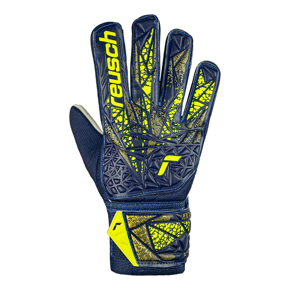 Reusch Starter Solid Junior Goalkeeper Gloves - Blue & Yellow - Youth Soccer Goalie Gloves for Training & Matches