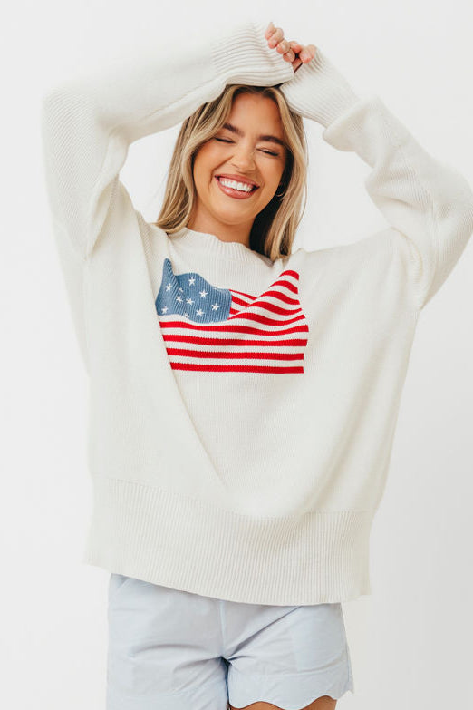 Premium White American Honey Sweater - Soft & Cozy Knit Pullover for Women | Perfect for Fall, Winter & Casual Outfits