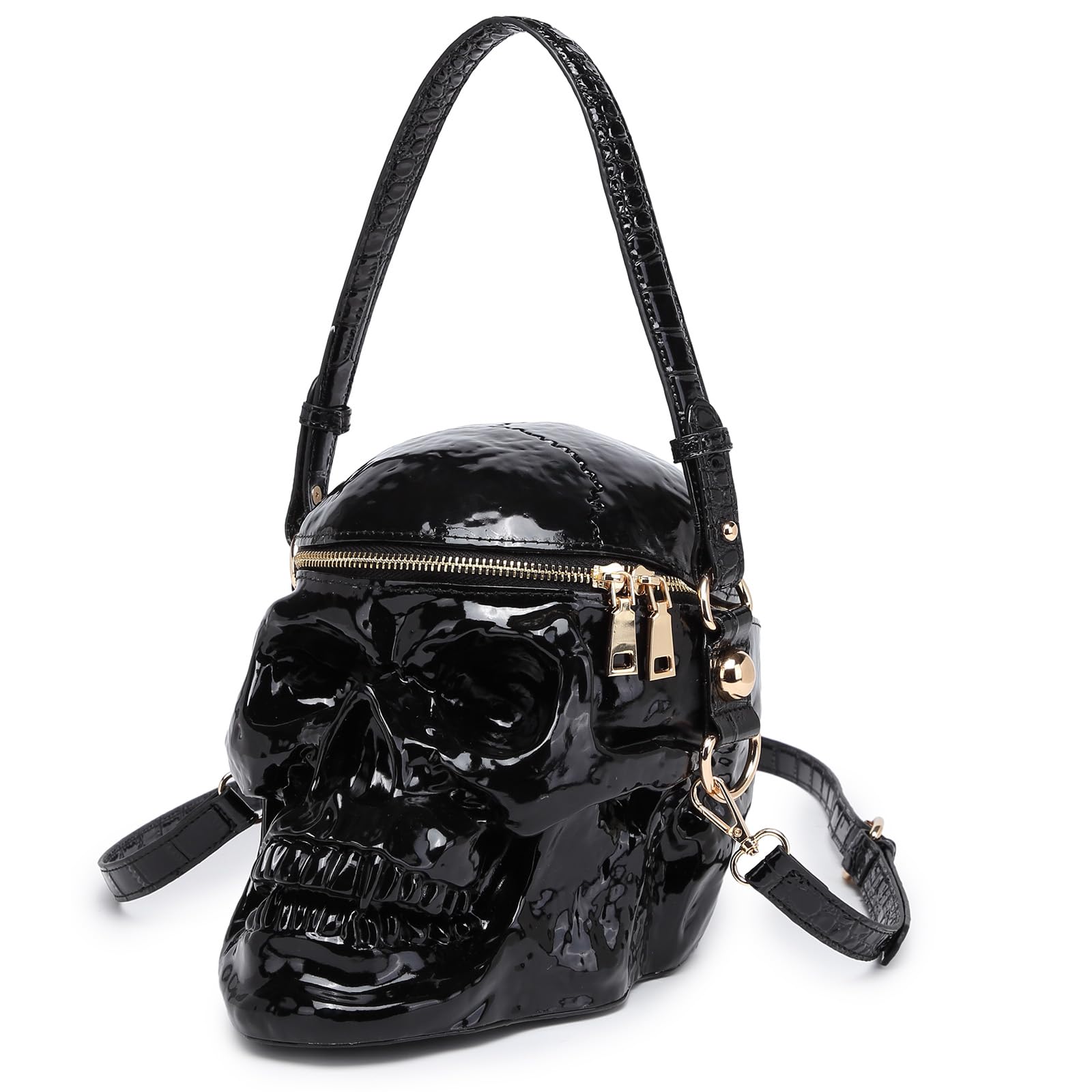 Gothic Skull Crossbody Bag for Men & Women - Unique PVC Horror Handbag for Halloween, Parties & Gothic Fashion | Perfect for Cosplay, Concerts & Alternative Outfits