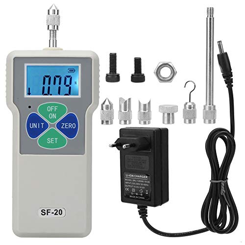 Portable Digital Push Pull Force Gauge Tester - 20N/2Kg/4.5B Capacity with LCD Display - 100-240V EU Plug - Ideal for Quality Control, Material Testing, and Industrial Applications
