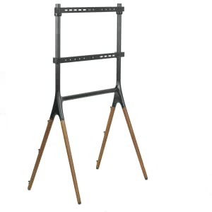 VIVO Adjustable TV Stand Easel for 49-70 Inch LED LCD Screens, 4-Leg Wood & Black Display Stand Holds Up to 88 lbs - Perfect for Living Room, Bedroom or Studio (Model: STAND TV70A) (Open Box)