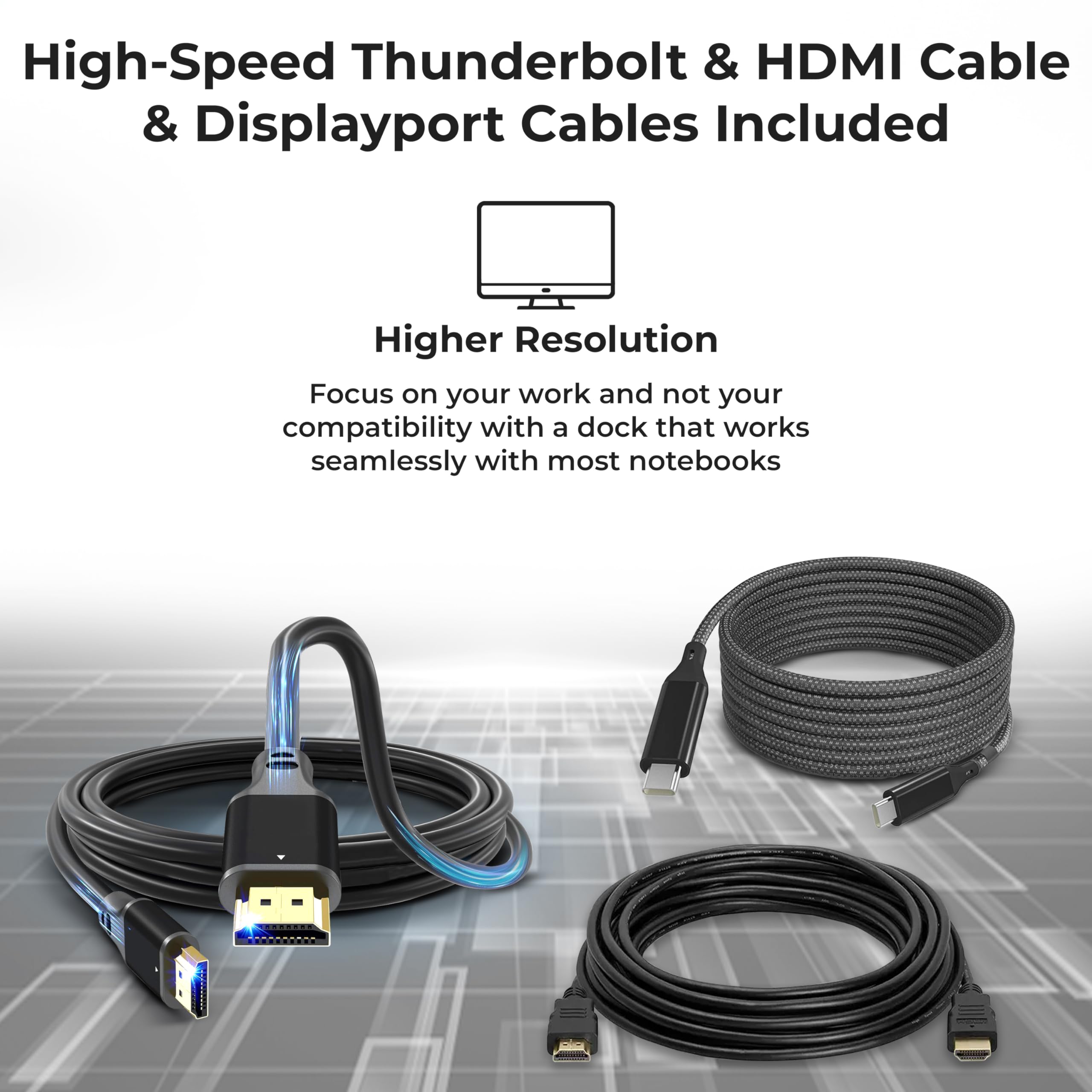 Lenovo ThinkPad Thunderbolt 4 Docking Station (40B00300US) with 300W AC Adapter - USB-C Hub with HDMI, DisplayPort & Thunderbolt Cables + Microfiber Cloth - 1 Year Warranty - Perfect for Home Office & Remote Work Setup