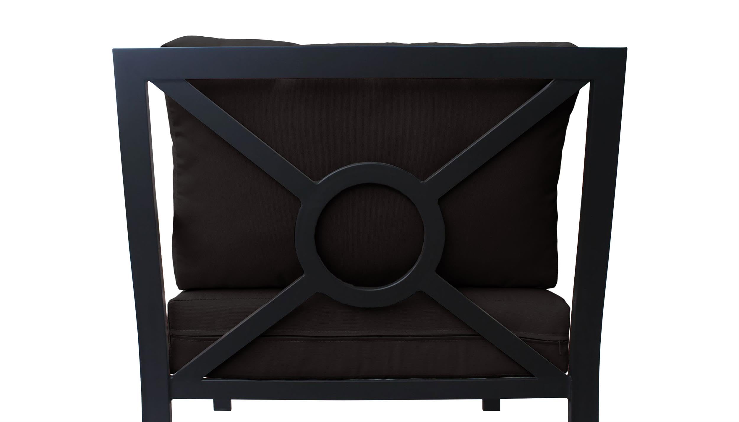 TK Classics Kathy Ireland Madison Ave. 4-Piece Aluminum Patio Furniture Set in Black - Outdoor Dining Set for Garden, Poolside & Backyard Relaxation
