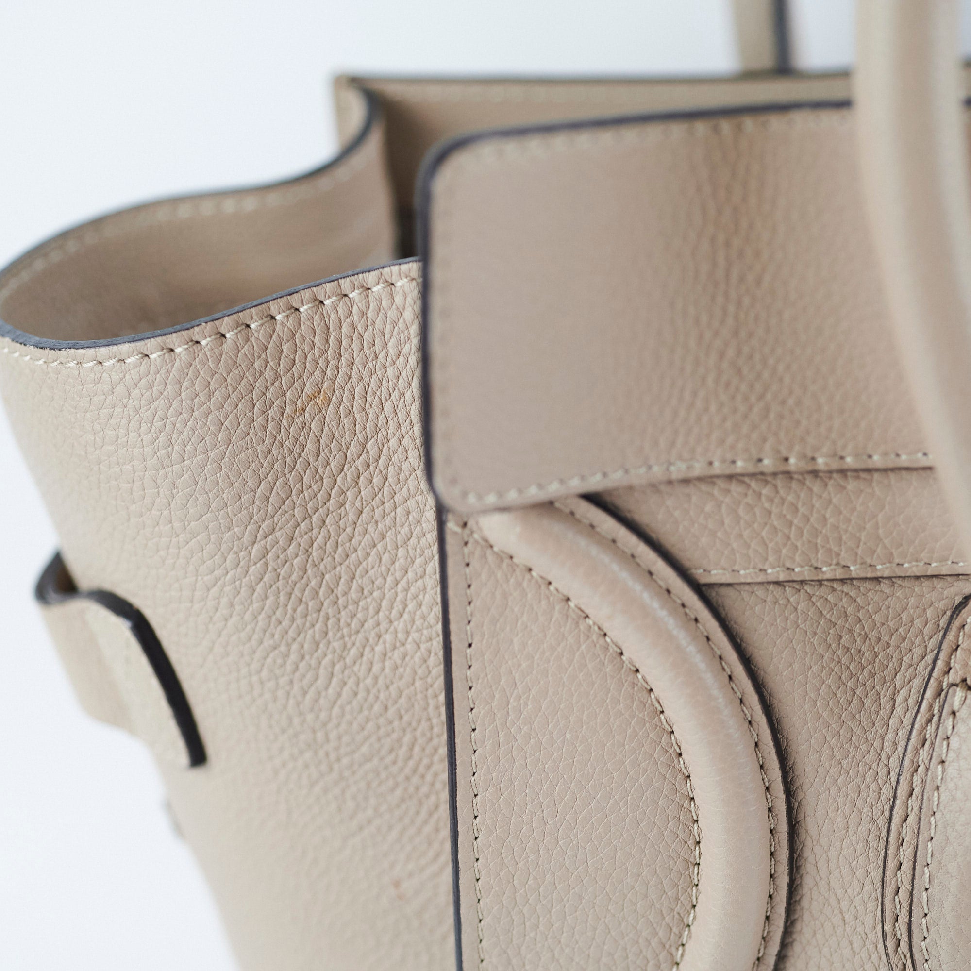 Celine Micro Luggage Tote Bag in Beige | Premium Leather Handbag for Women | Perfect for Work, Travel & Everyday Use