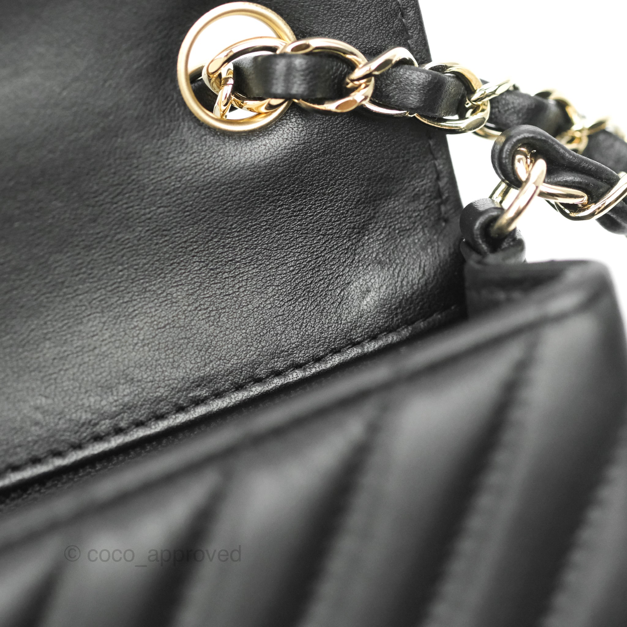 Chanel Chevron Mini Rectangular Flap Bag in Black Lambskin Leather with Gold Hardware - Perfect for Evening Events & Luxury Fashion Accessories
