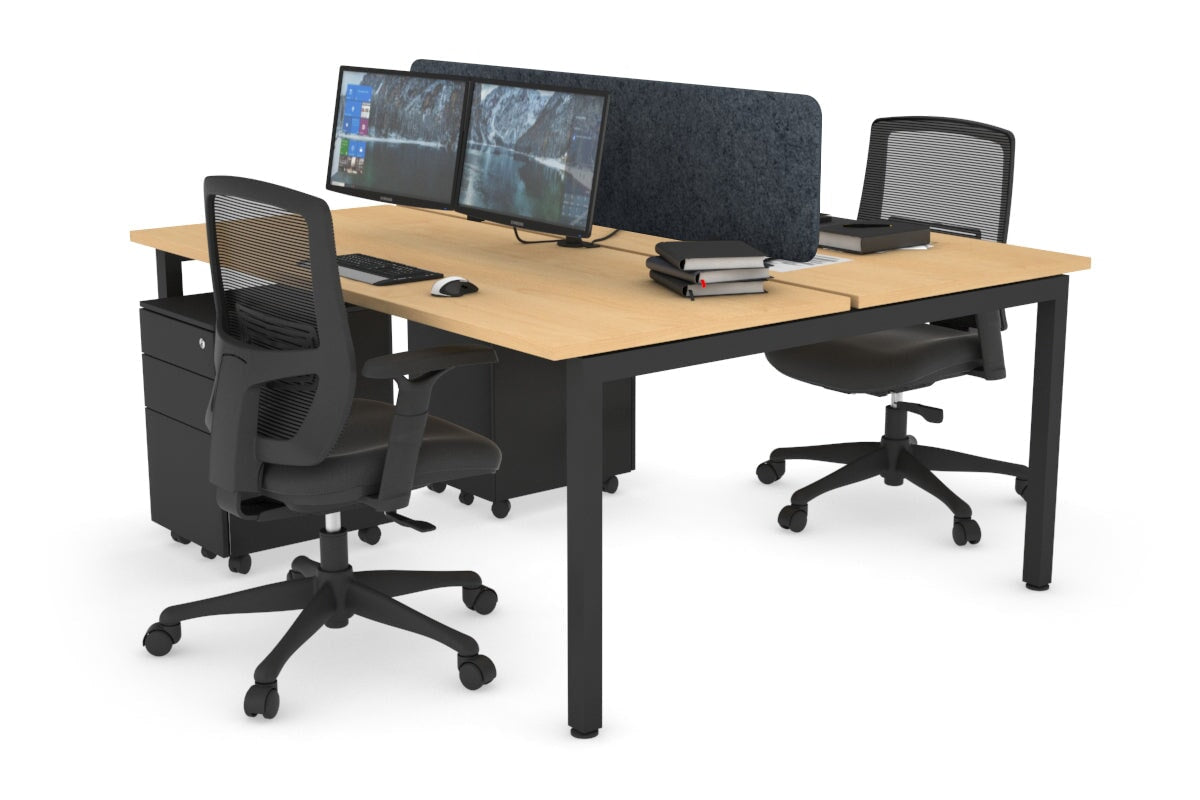 Quadro Square Legs 2 Person Office Workstation Desk [1400L x 700W] - Perfect for Collaborative Workspaces & Home Offices