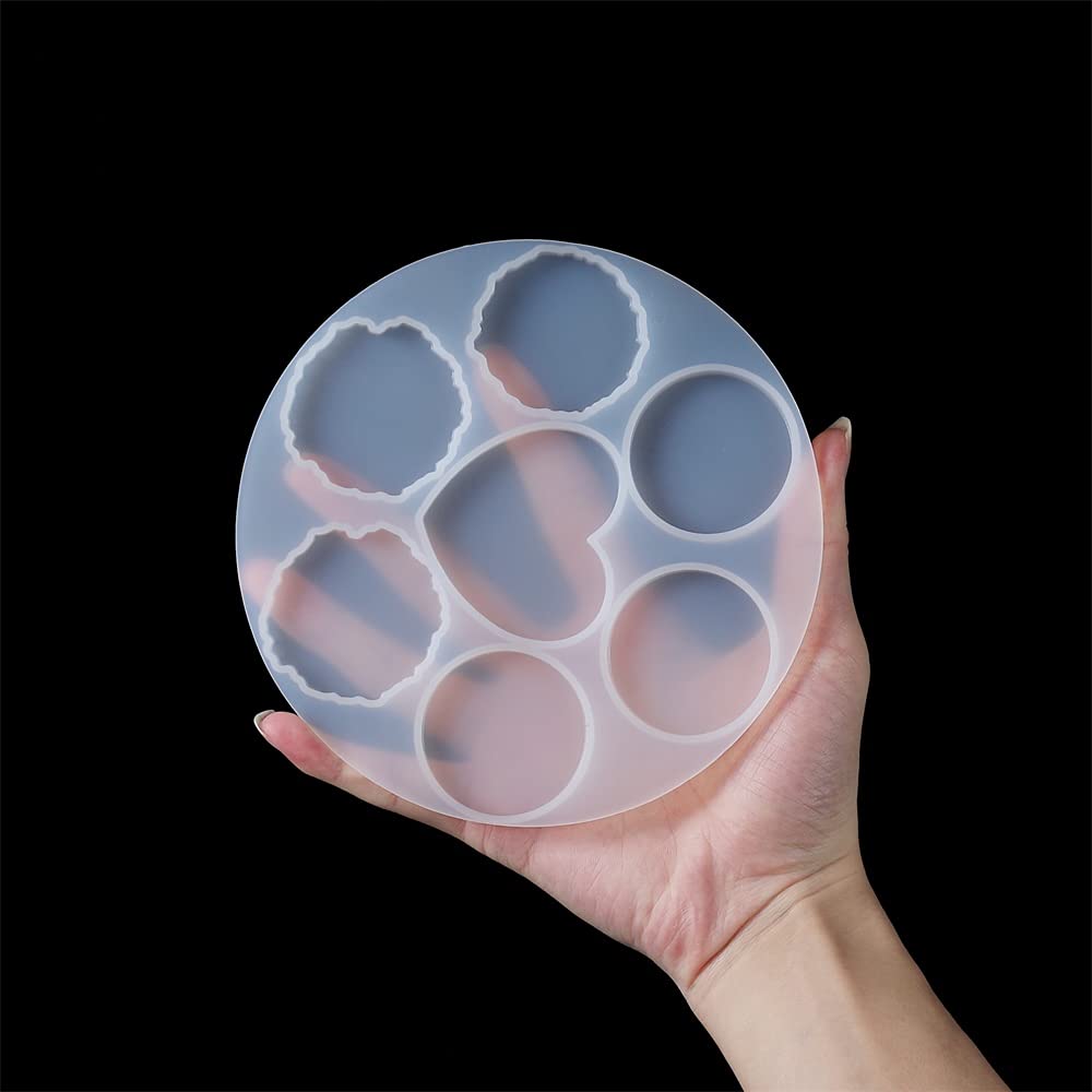 Premium Crystal Epoxy Resin Silicone Mold for DIY Phone Holder - Irregular Marble Round Design for Crafting Unique Phone Stands | Perfect for Home Decor, Office Desk Accessories & Handmade Gift Making