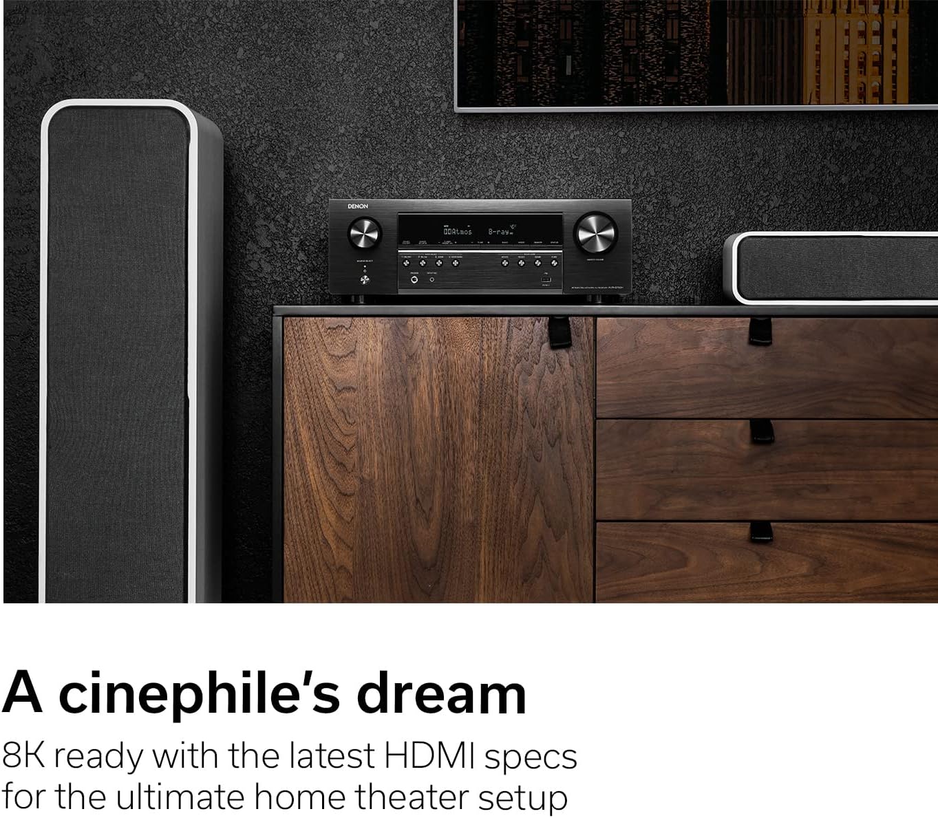 Denon AVR S760H 7.2 Channel AV Receiver with 75W per Channel, 8K Upscaling, Dolby Atmos, DTS Virtual:X | Wireless Streaming, HEOS Built-in, Alexa Voice Control | Perfect for Home Theater & Gaming Setup