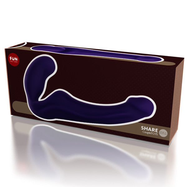 Fun Factory Share Wearable Double Dildo - Couples Vibrator for Strapless Strap-On Play & Hands-Free Stimulation - Perfect for Lesbian, Gay & Straight Couples Bonding