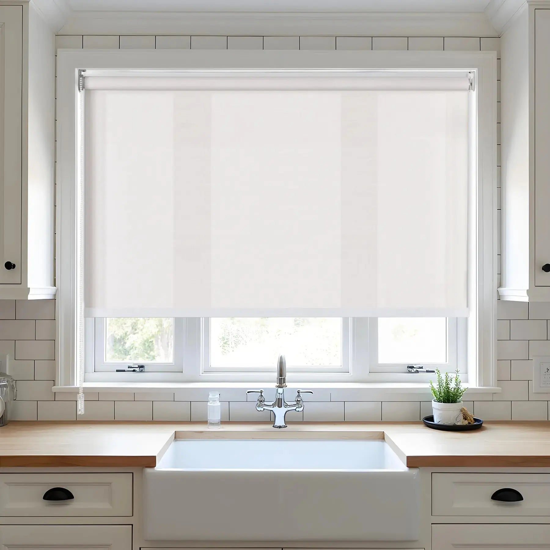 Blackout Waterproof Roller Shades with Cord Lift for Windows - Perfect for Bedrooms, Nurseries & Home Theaters
