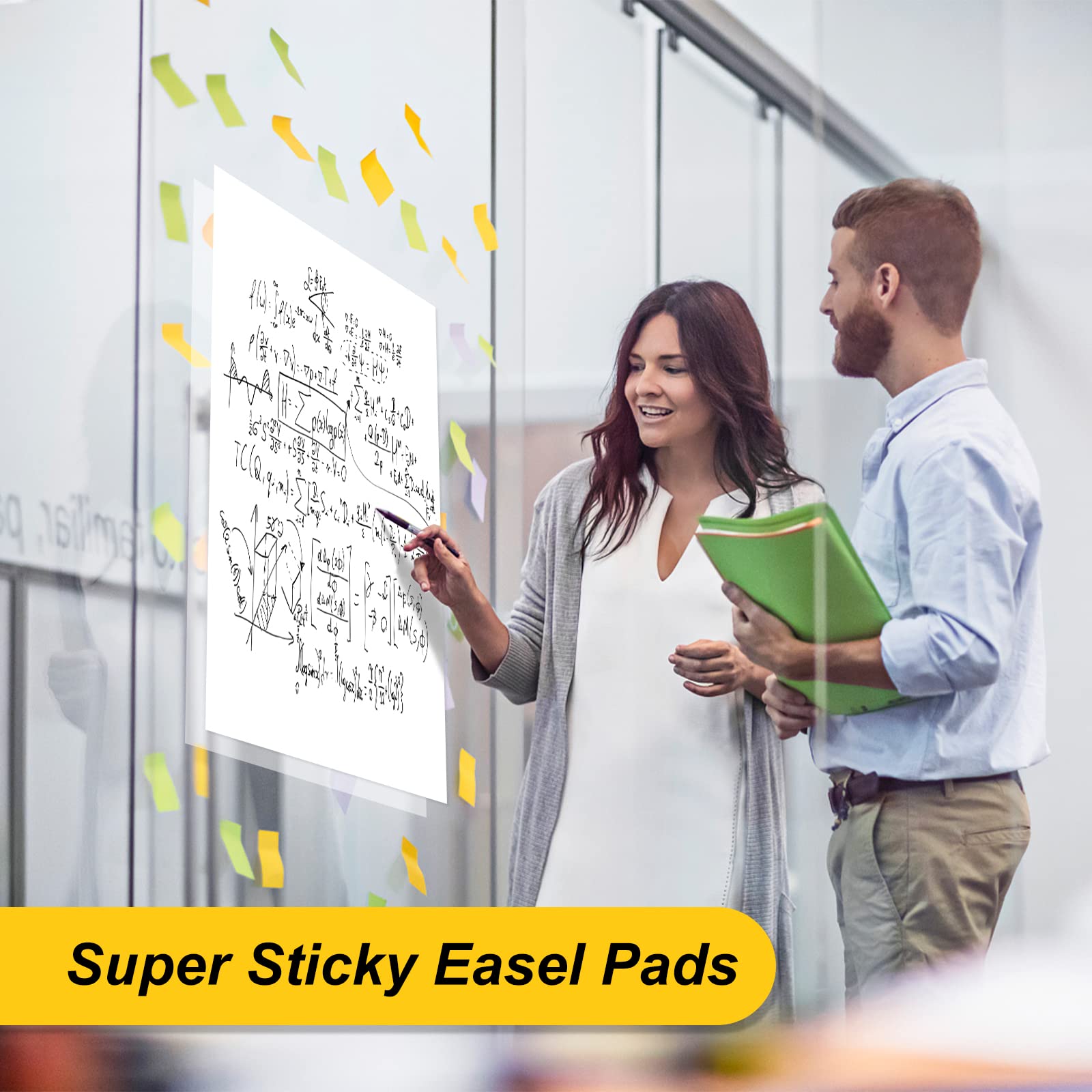 Nortix Self-Stick Easel Pad - 20''x23'' Sticky Anchor Chart Paper for Teachers, 30 Sheets/Pad, 8 Pads - Strong Adhesive & Bleed-Resistant Whiteboard Paper - Perfect for Classroom Presentations, Office Meetings & Brainstorming Sessions