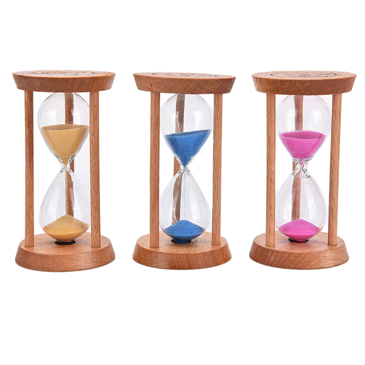 3 Minute Wooden Hourglass Timer - Classic Sand Clock for Home, Kitchen, Office Decor - Perfect Gift for Cooking, Meditation & Productivity Boost