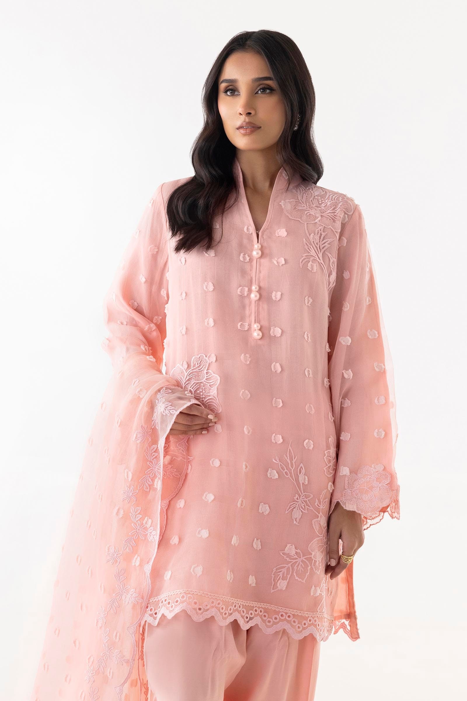 Brochia Pink Stitched Suit by Sana Safinaz - Elegant Women's Formal Wear for Weddings, Parties & Office Events