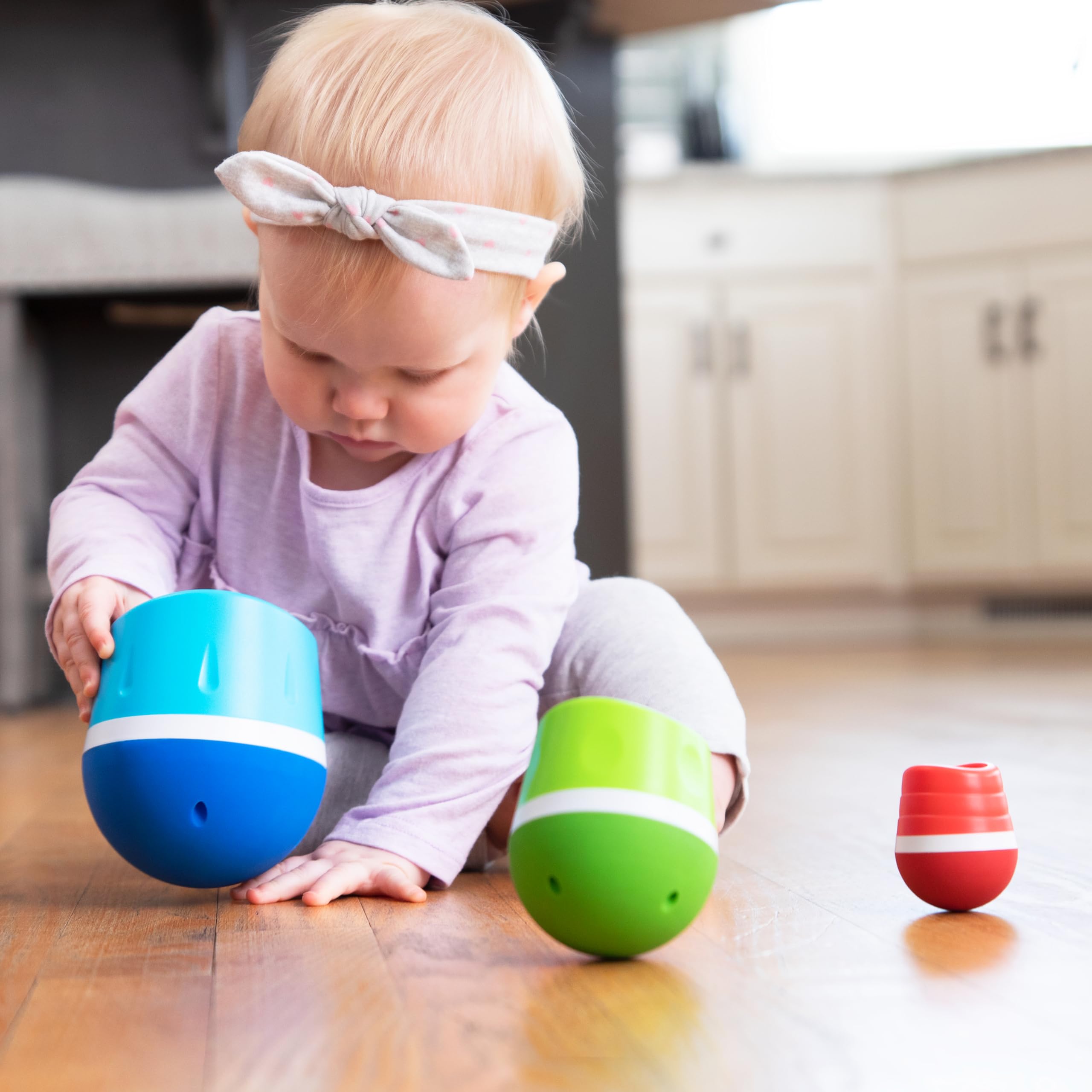 TumbleRoos Wobble Stacking Toy for Babies & Toddlers - Fine Motor Skills Development Play