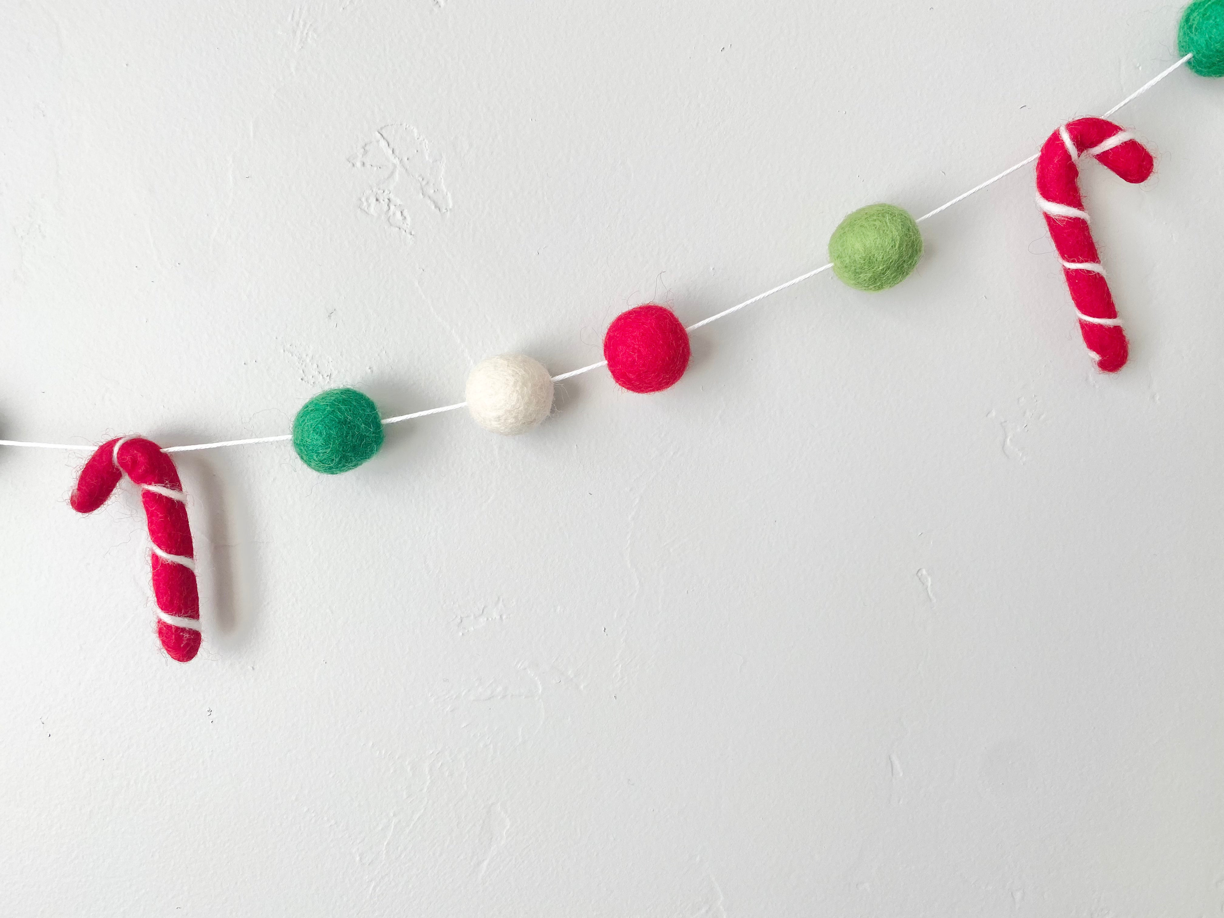Festive Christmas Candy Cane Garland Decor - Red & White Striped Holiday Party Decorations for Tree, Fireplace, and Home Holiday Decor