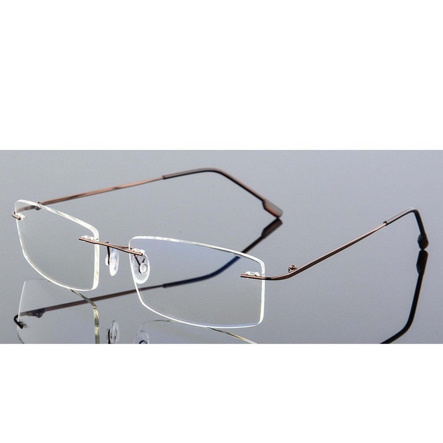 Stylish Rimless Blue Light Blocking Glasses for Men & Women - Anti Eye Strain Computer & Gaming Glasses for Office Work & Screen Time Protection