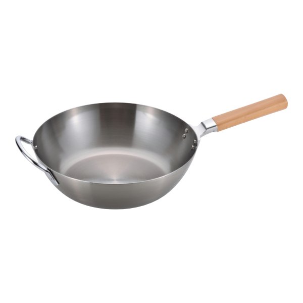 Premium Chitose 28cm Wooden Handle Induction Deep Iron Frying Pan - Nonstick Skillet for Sauteing, Frying & Stir-Frying | Perfect for Gas, Electric & Induction Cooktops