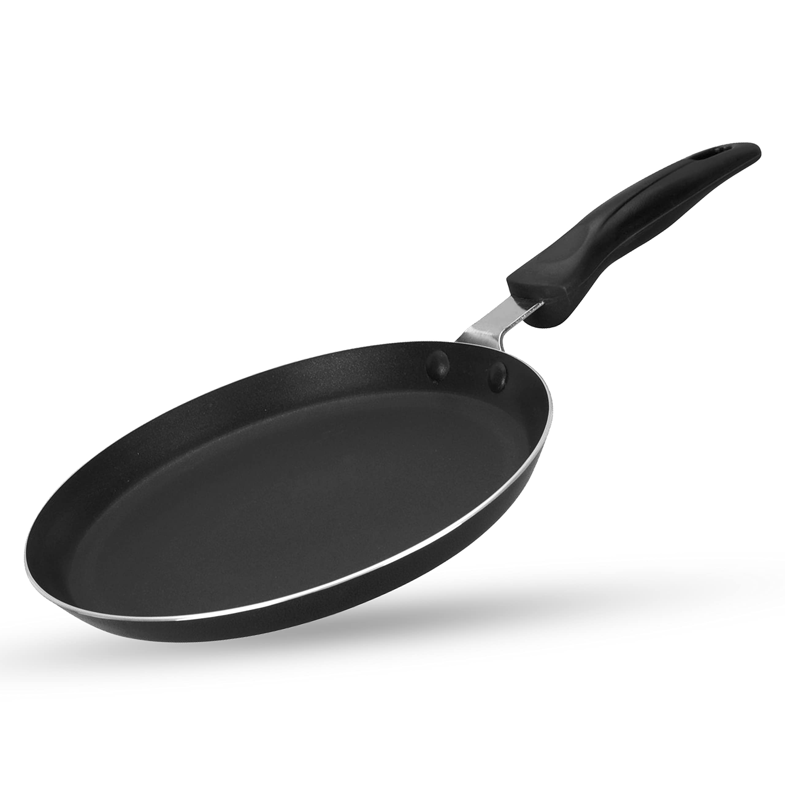 12-Inch Nonstick Aluminum Griddle Pan for Stove Top - Durable Cookware with Stay-Cool Handle & Dishwasher Safe - Perfect for Pancakes, Eggs & Burgers - Gray