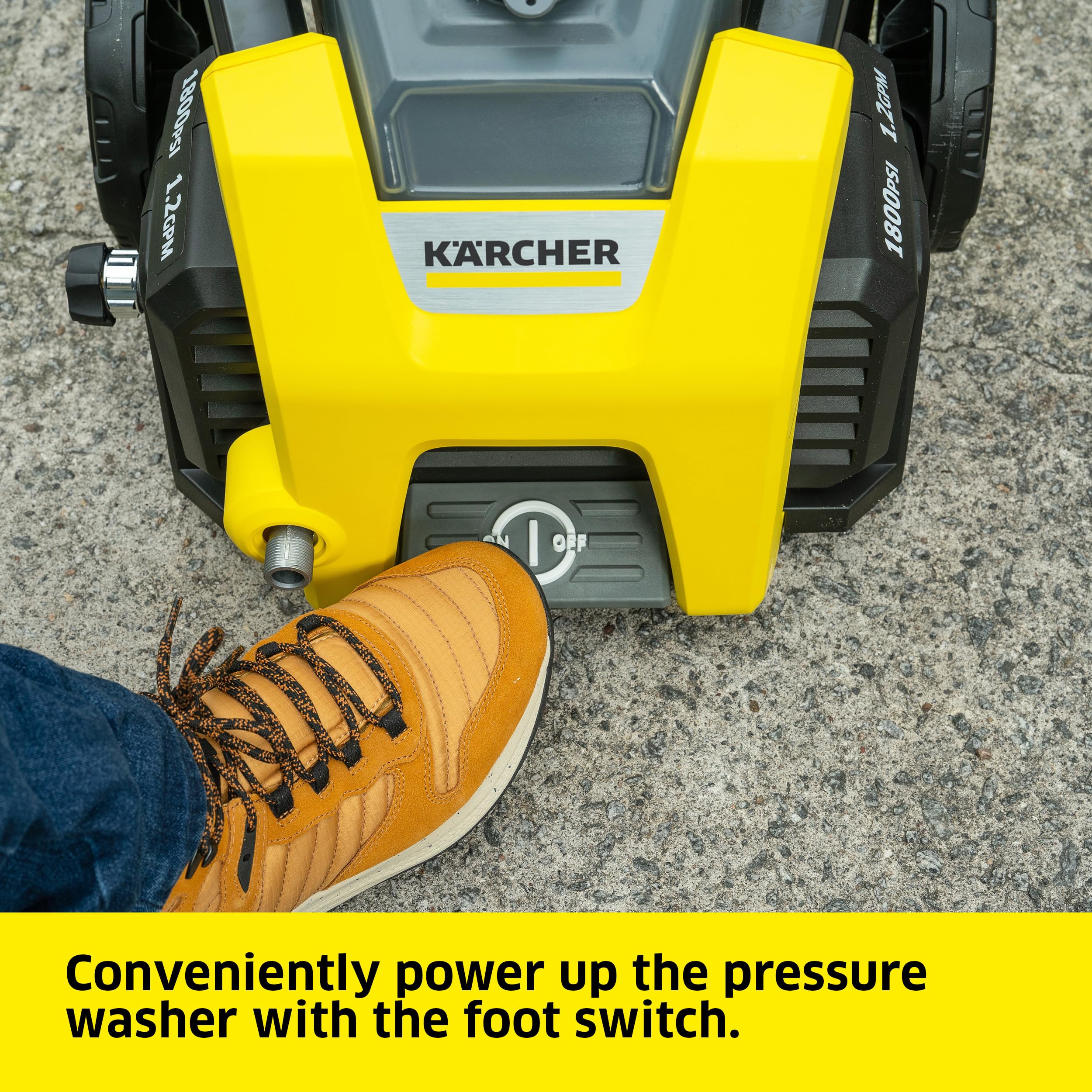 Kärcher K1800PS Electric Pressure Washer - 2250 Max PSI, 1.46 GPM with 3 Spray Nozzles & Detergent Tank - Ideal for Car Washing, Driveway Cleaning, House Siding, Patio & Deck Cleaning - High Performance Home & Garden Power Cleaner