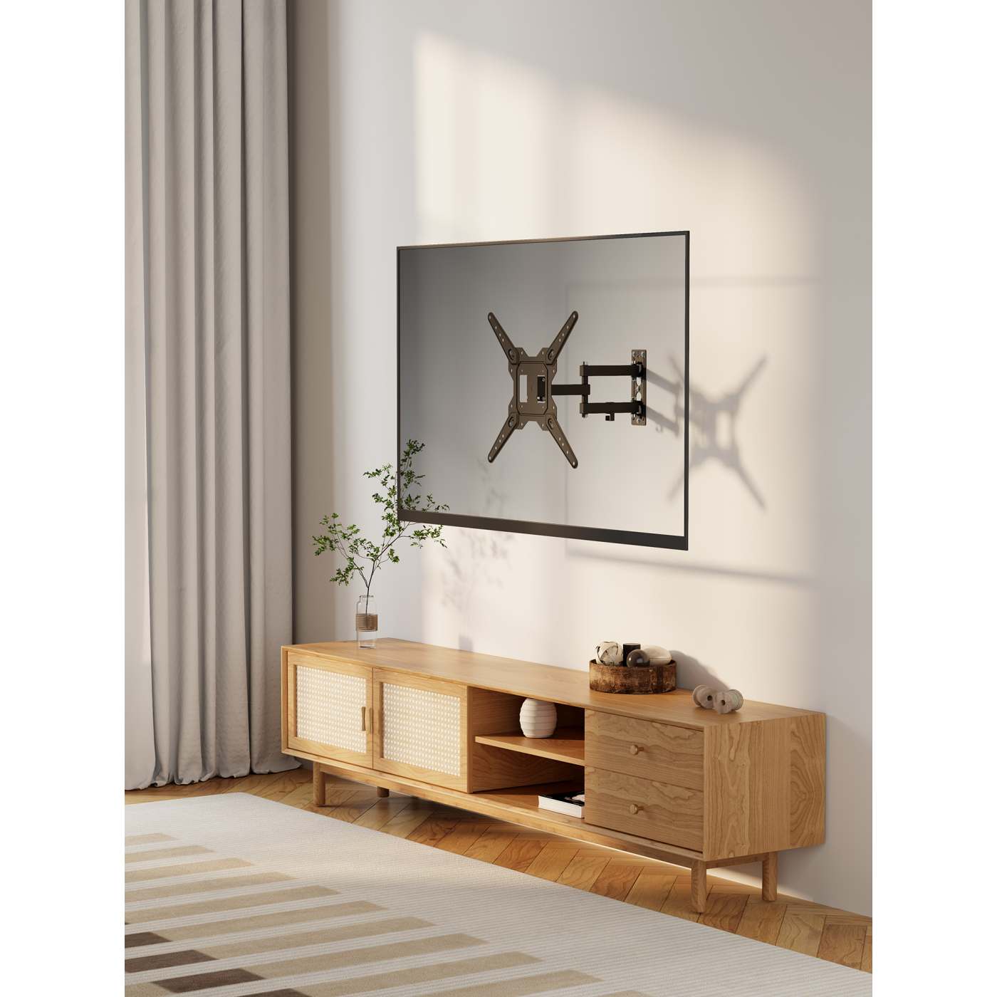 Full Motion TV Wall Mount Bracket with Articulating Arm - Adjustable Tilt Swivel Extension for Flat Screen TVs 40-86 Inches - Perfect for Living Room, Bedroom & Home Theater Setup