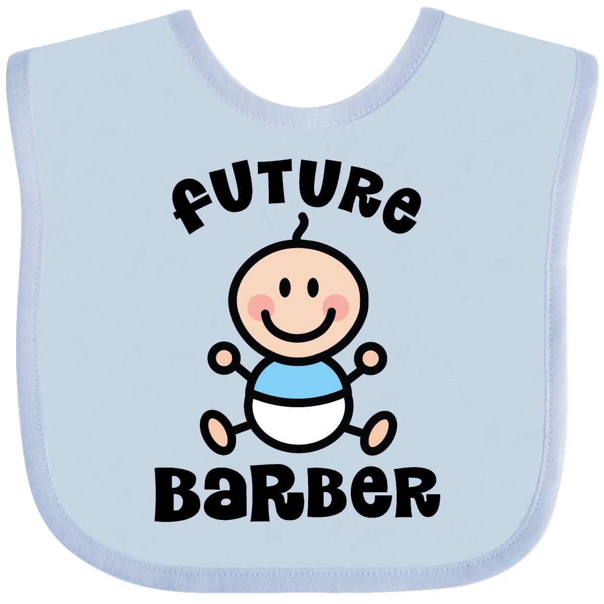 Inktastic Future Barber in Training Baby Boy Gift Bib - Soft & Absorbent for Messy Meals & Playtime